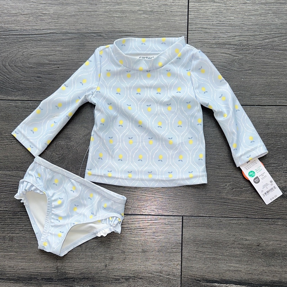 Carter's Light Blue and Yellow Kids SwimSet